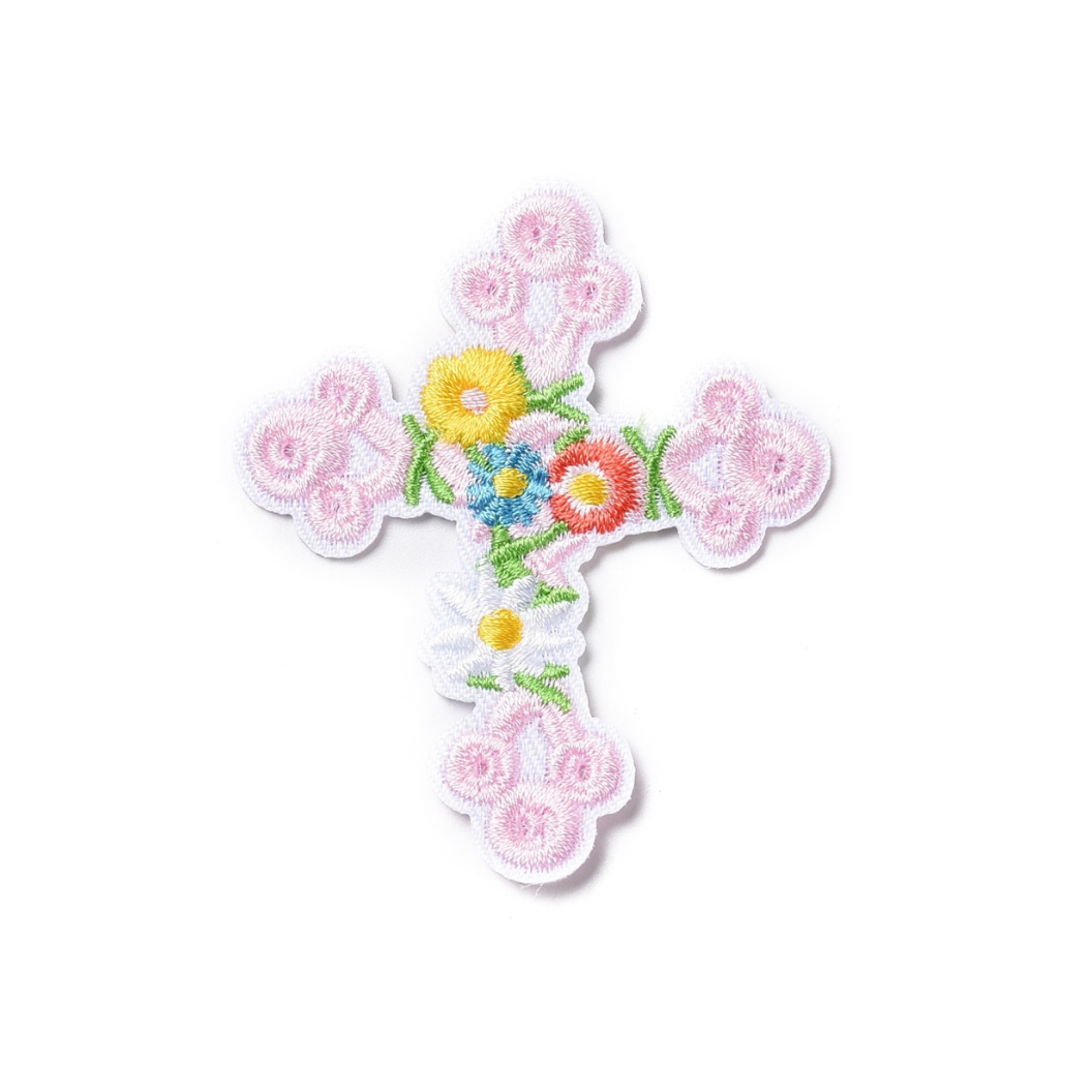 Front View of the Floral Cross Patches