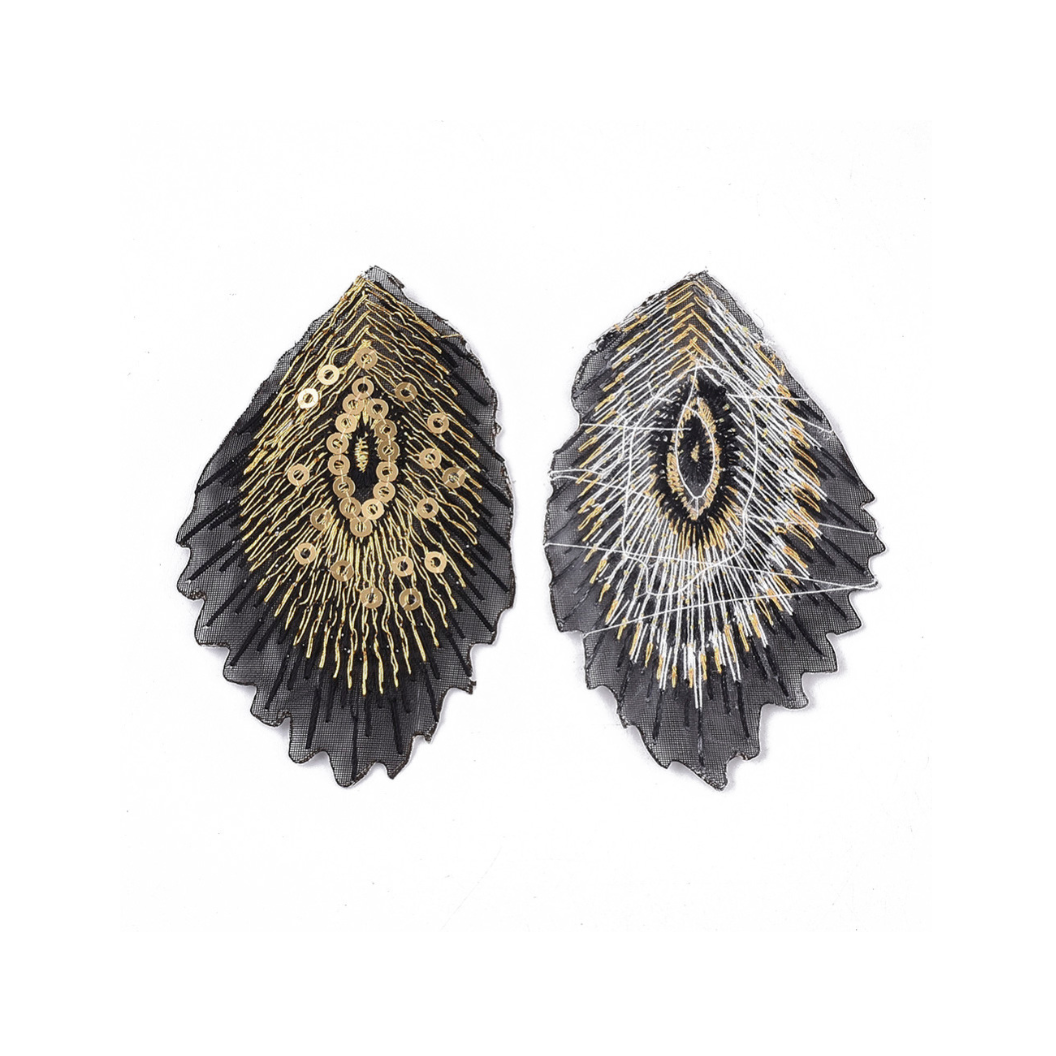 Front & Back View of the Peacock Feather Patch | Assorted