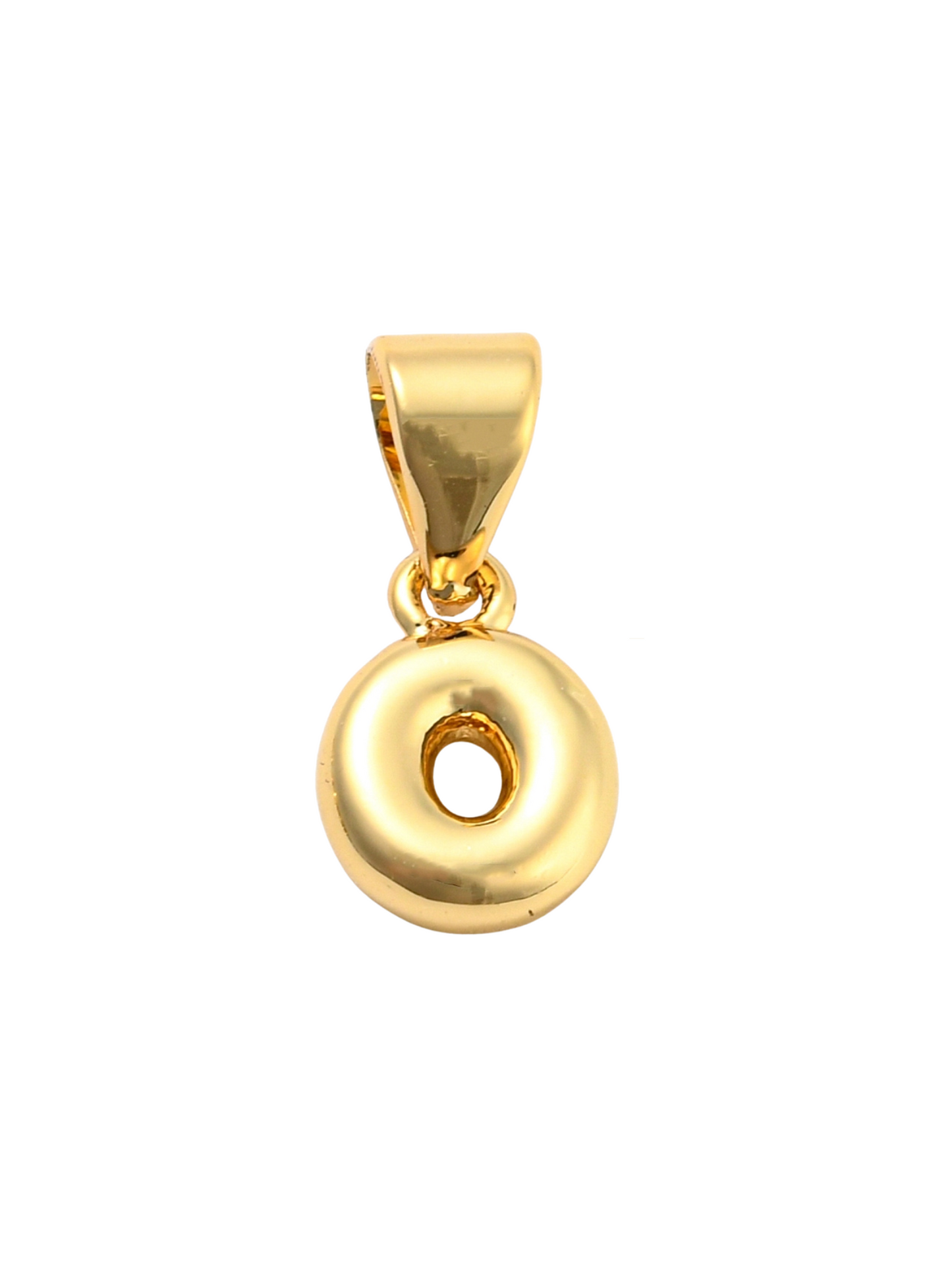 Gold 18K Mini Bubble Initial Letter | Alphabet Charm