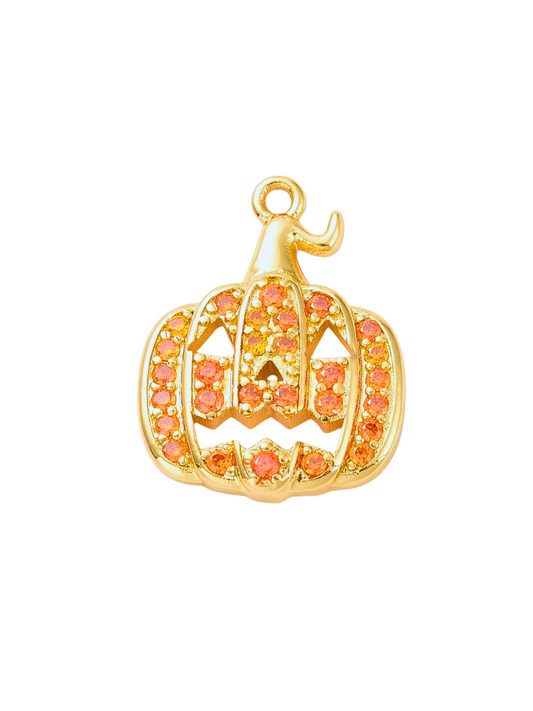 Gold and Orange Rhinestone Jack-o-Lantern