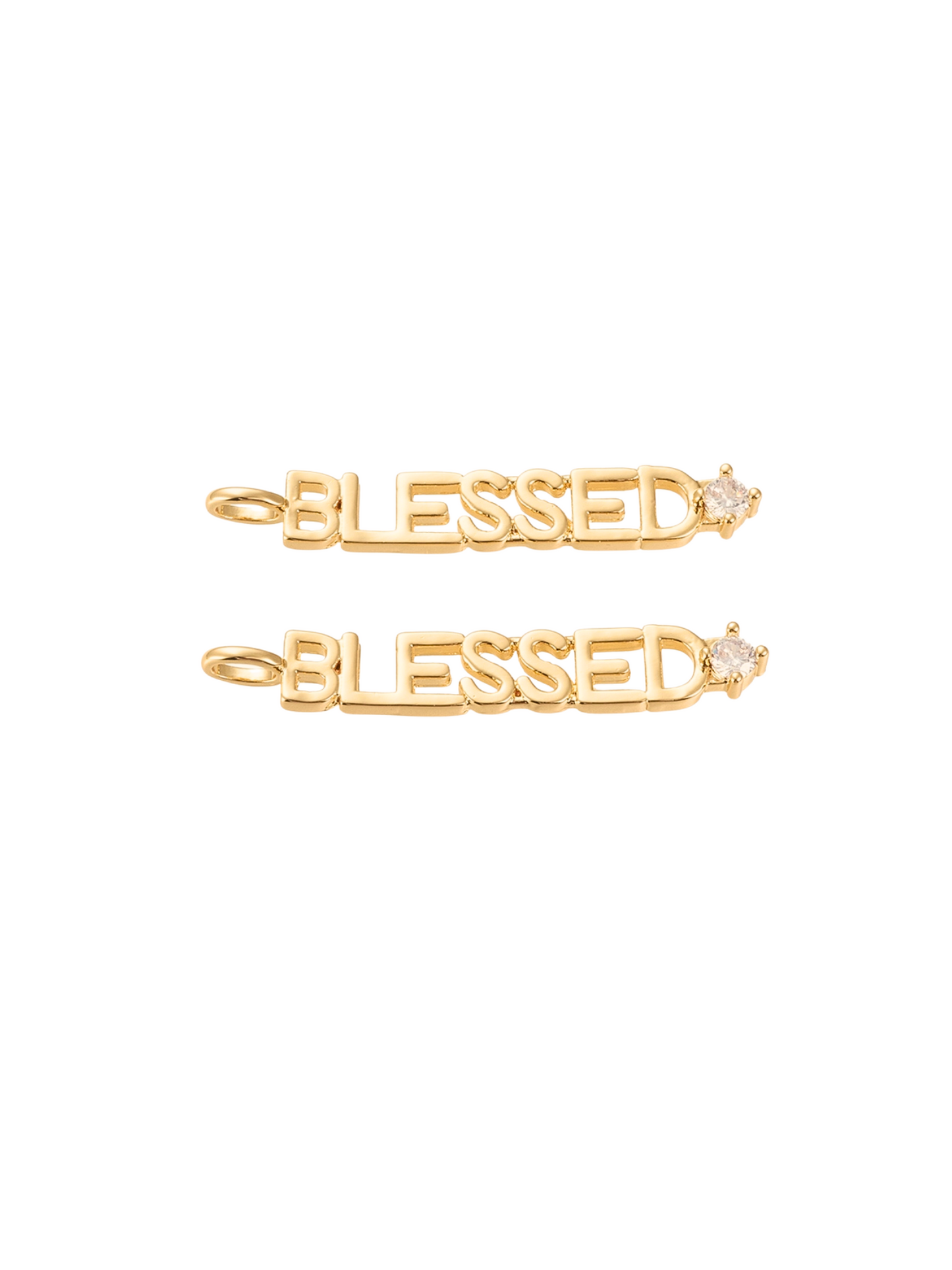 Gold "Blessed" Charm