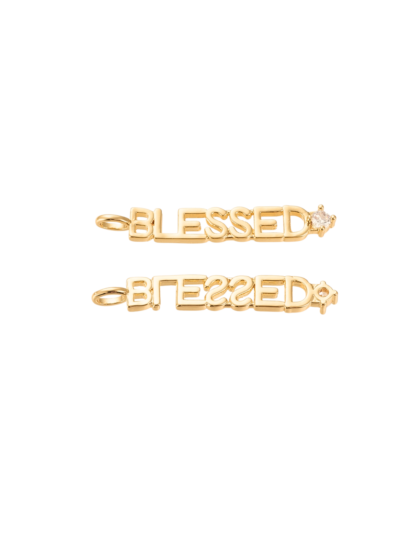 Gold "Blessed" Charm