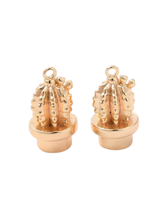 * Gold Small Cactus Charm