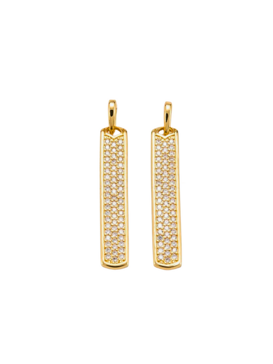 Front of two Gold Micro Pave Bar Charms