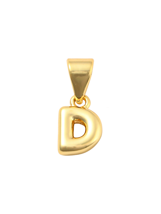 Gold Mini 18K Bubble Letter "D" Charm