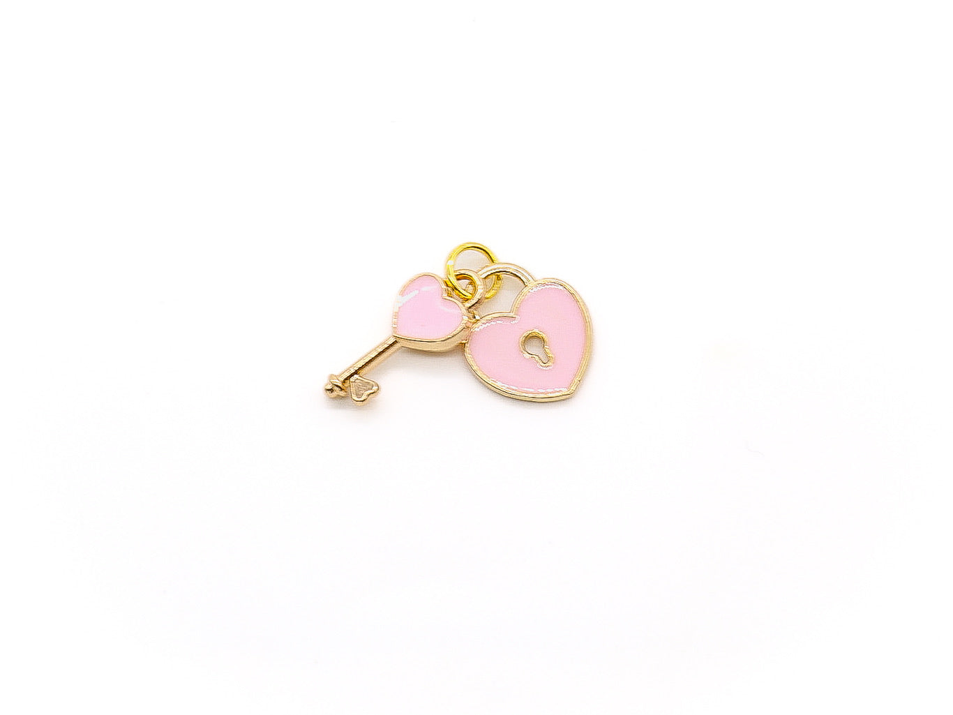 Lock and Key Charm - Pink