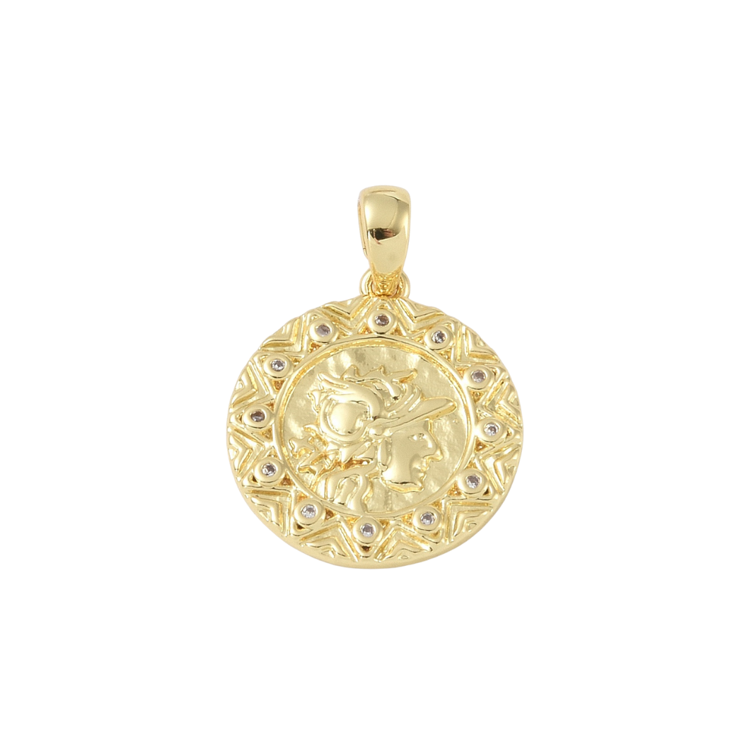 Gold Athena’s Gaze with Cubic Zirconia Charm