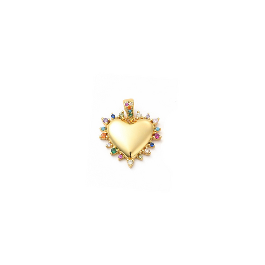 Gold Confetti Heart Charm