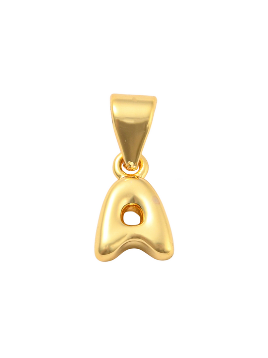 Gold 18K Mini Bubble Initial Letter | Alphabet Charm