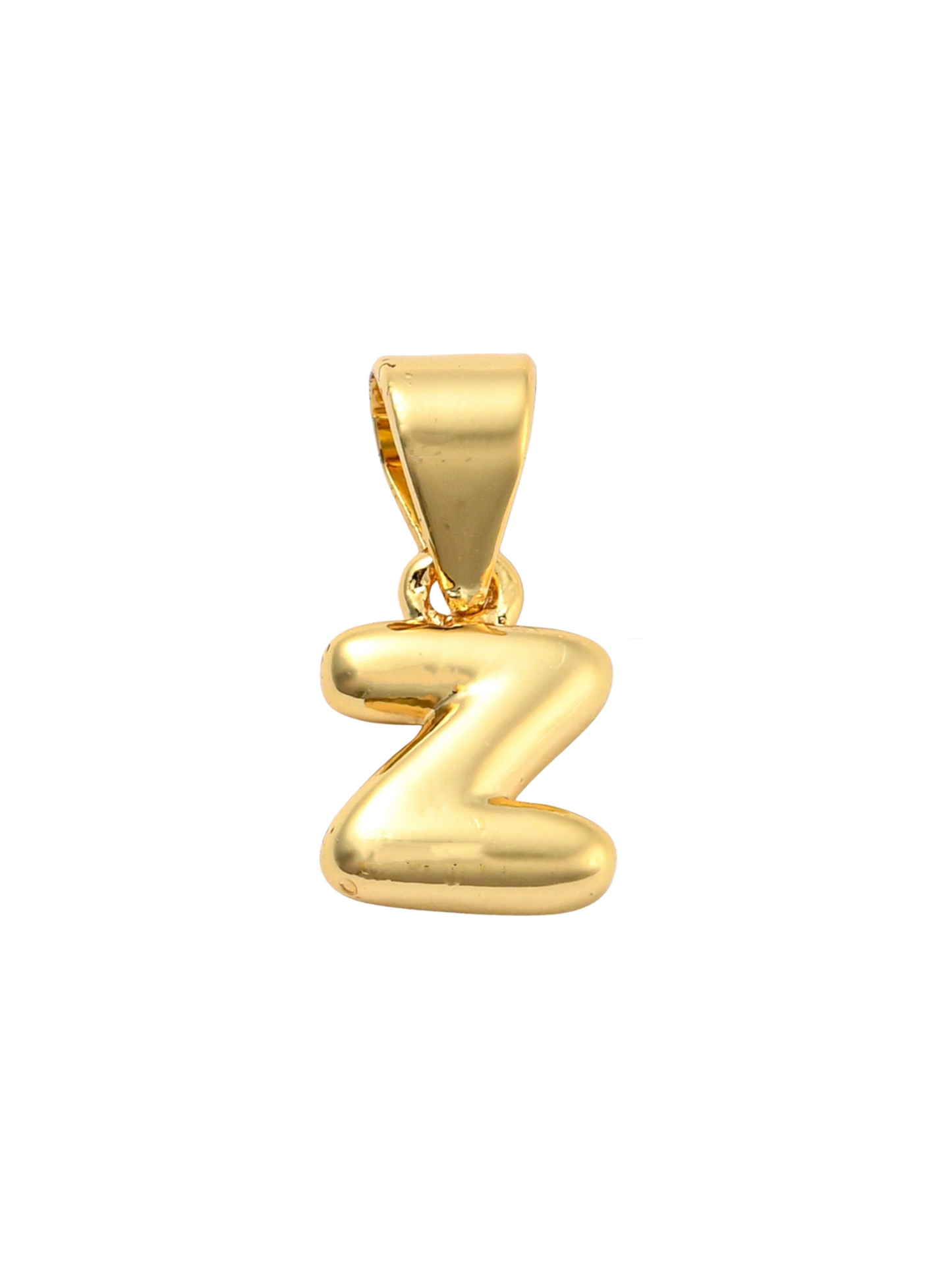 Gold Mini 18K Bubble Letter "Z" Charm