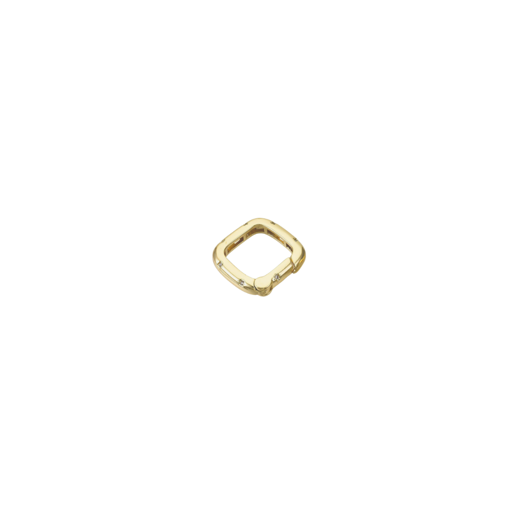 Front View of the Gold Square Lily Carabiner