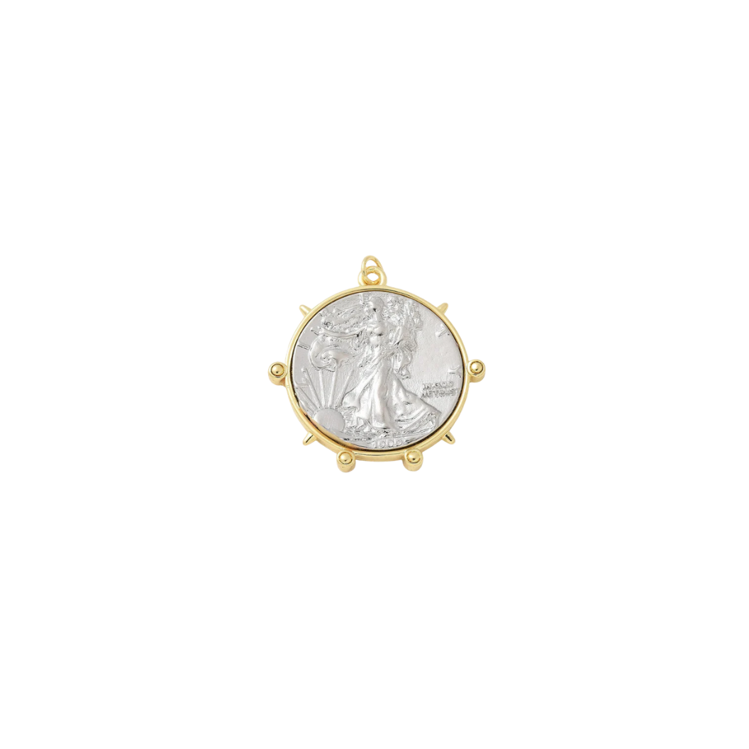 Front View of the Gold Voyage Liberty Charm