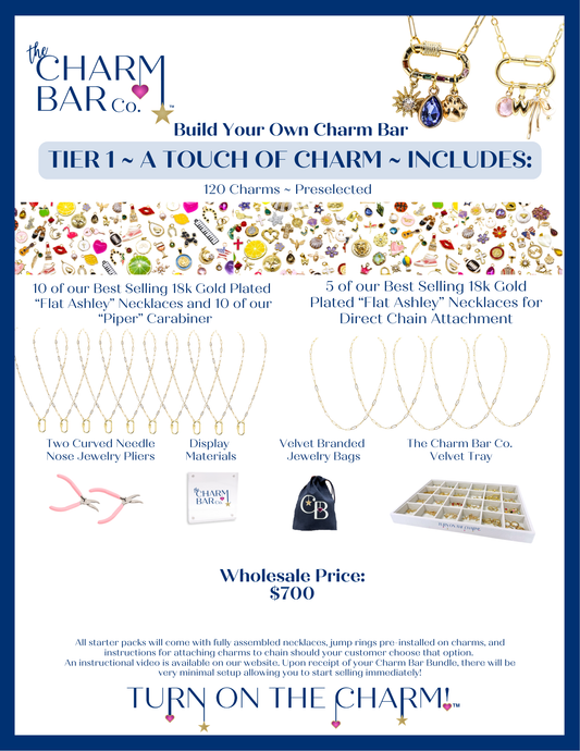 Gold Tier 1 Charm Bar Bundle - Ashley Flat