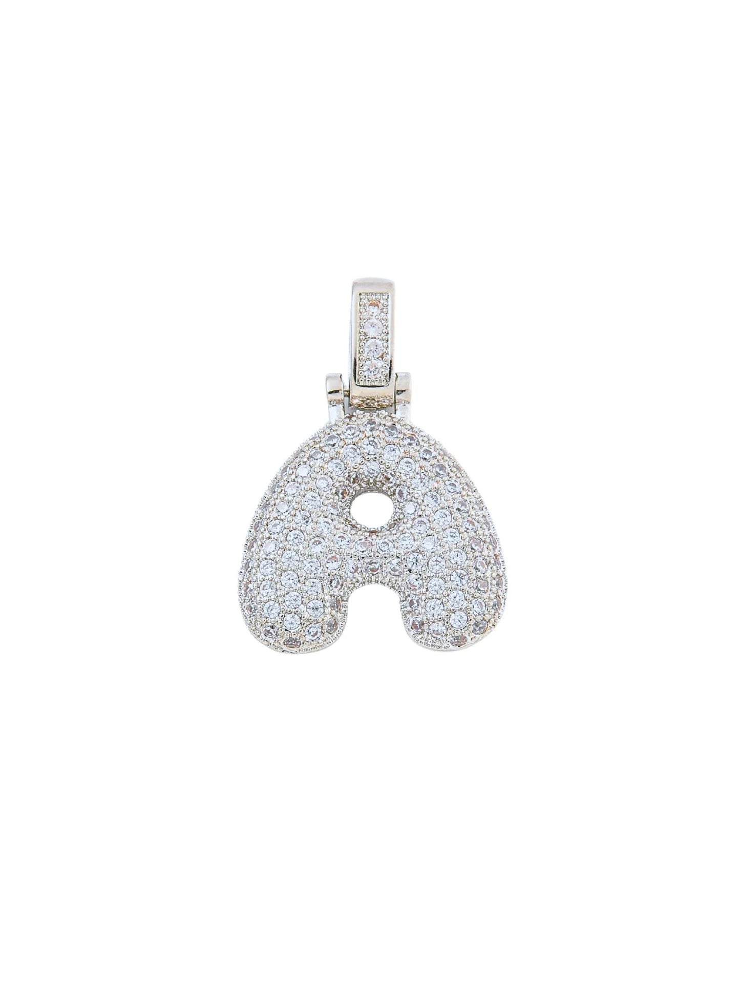 Silver Rhinestone Bubble Initial Letter | Alphabet Charm