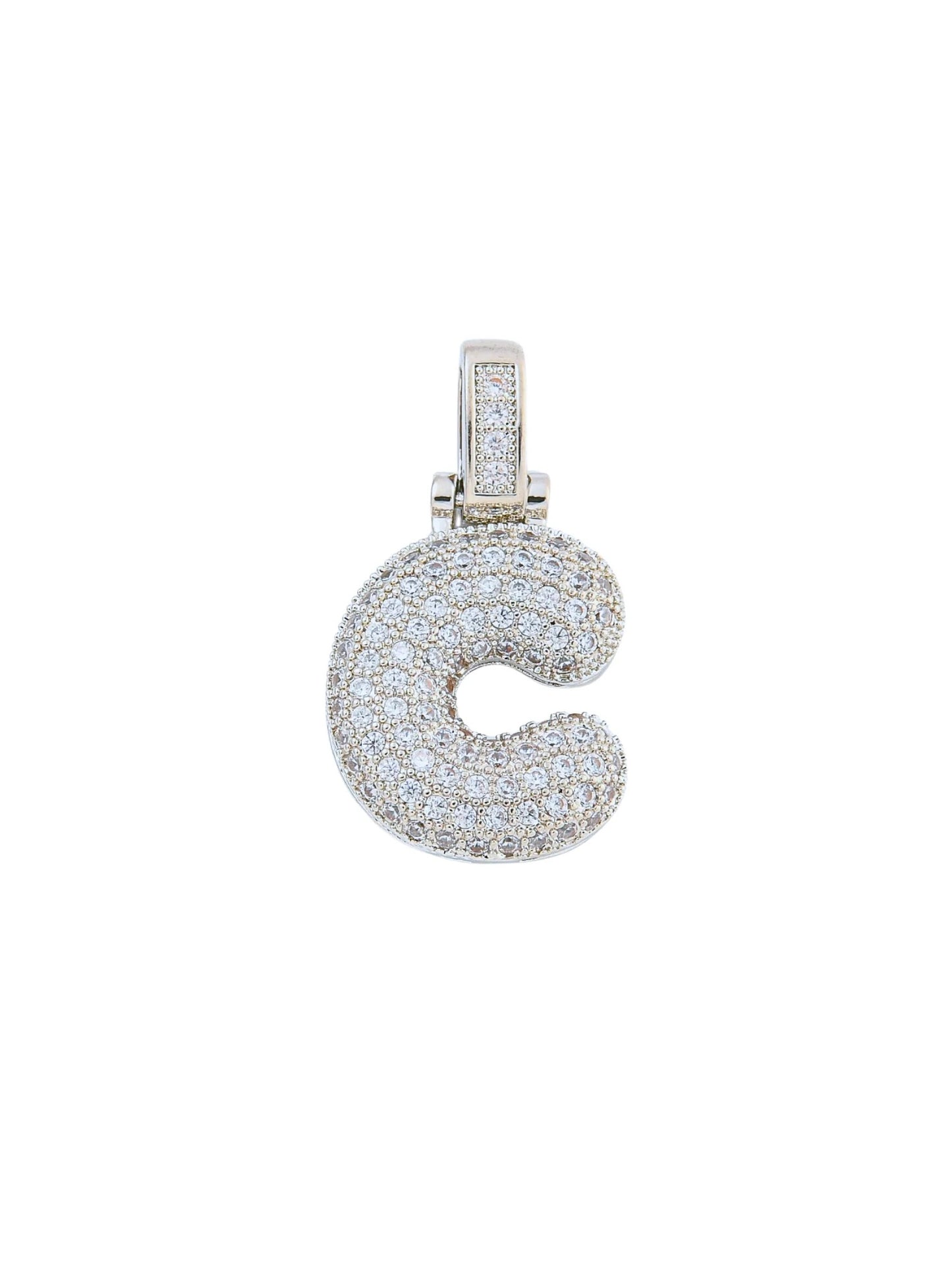 Silver Rhinestone Bubble Initial Letter | Alphabet Charm