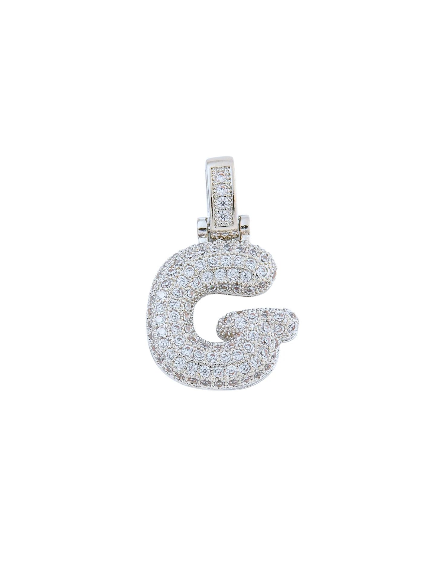 Silver Rhinestone Bubble Initial Letter | Alphabet Charm