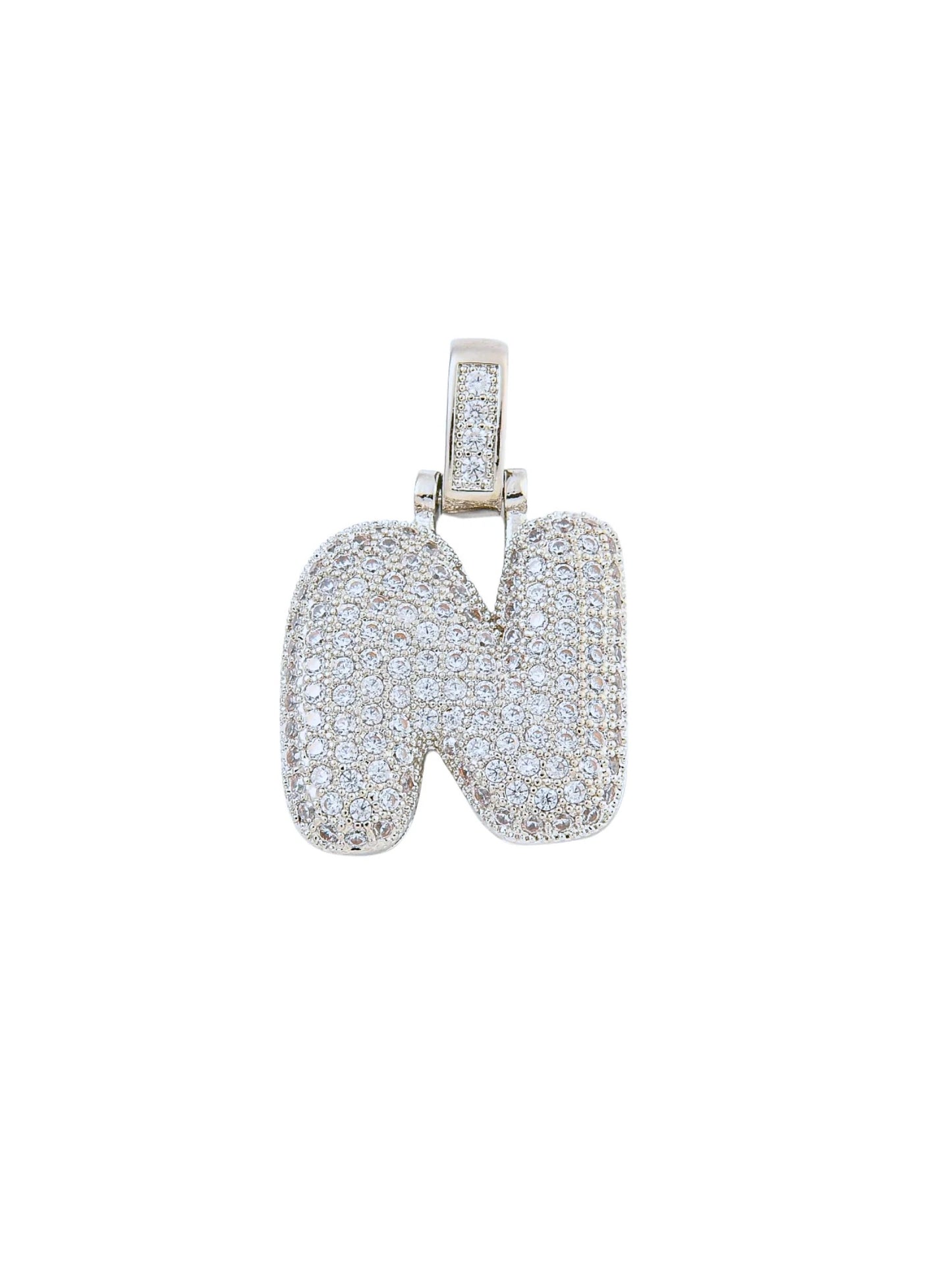 Silver Rhinestone Bubble Initial Letter | Alphabet Charm