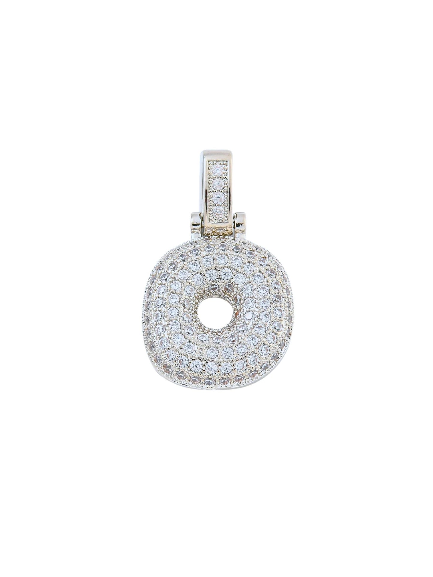 Silver Rhinestone Bubble Initial Letter | Alphabet Charm