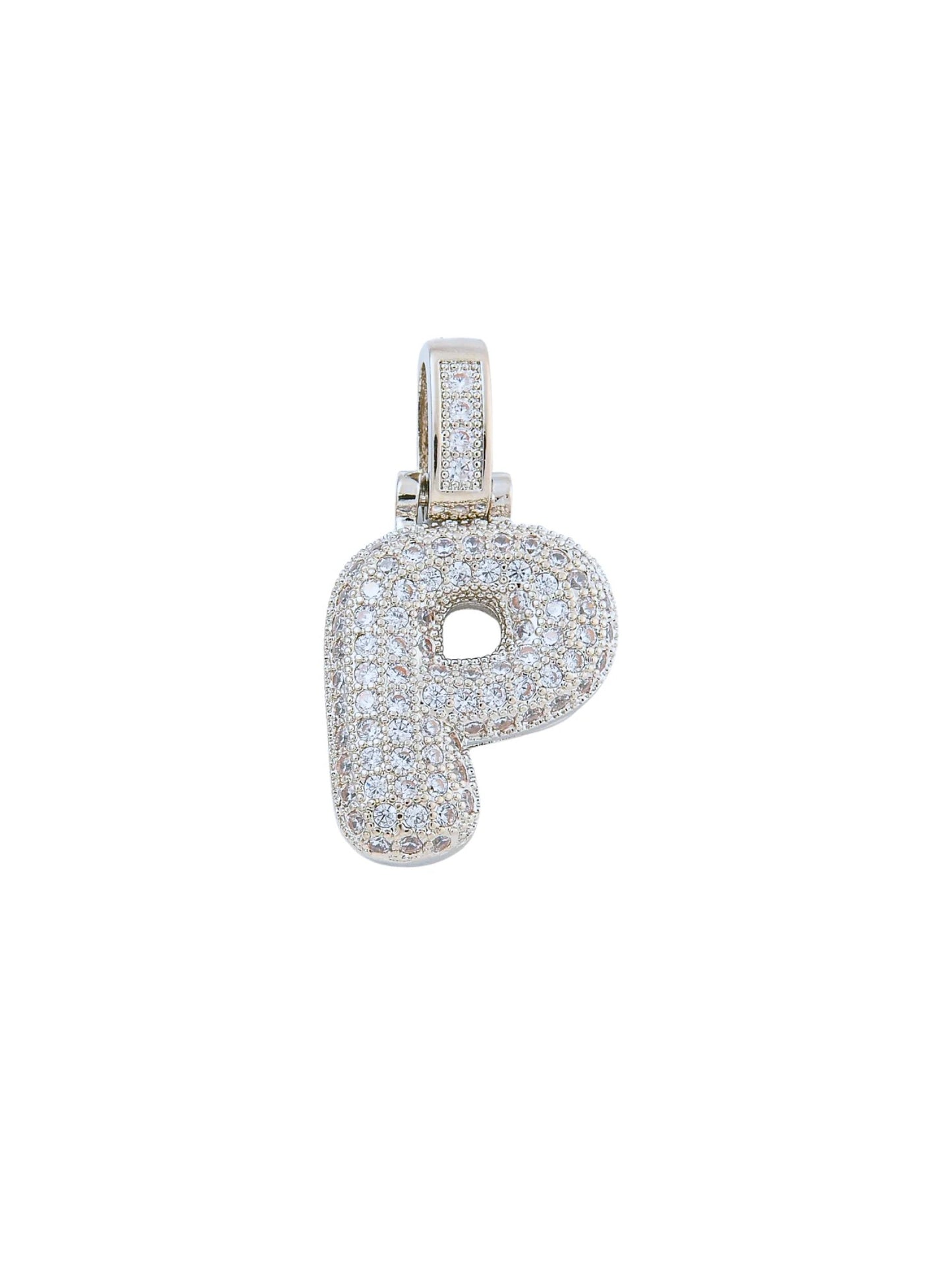 Silver Rhinestone Bubble Initial Letter | Alphabet Charm