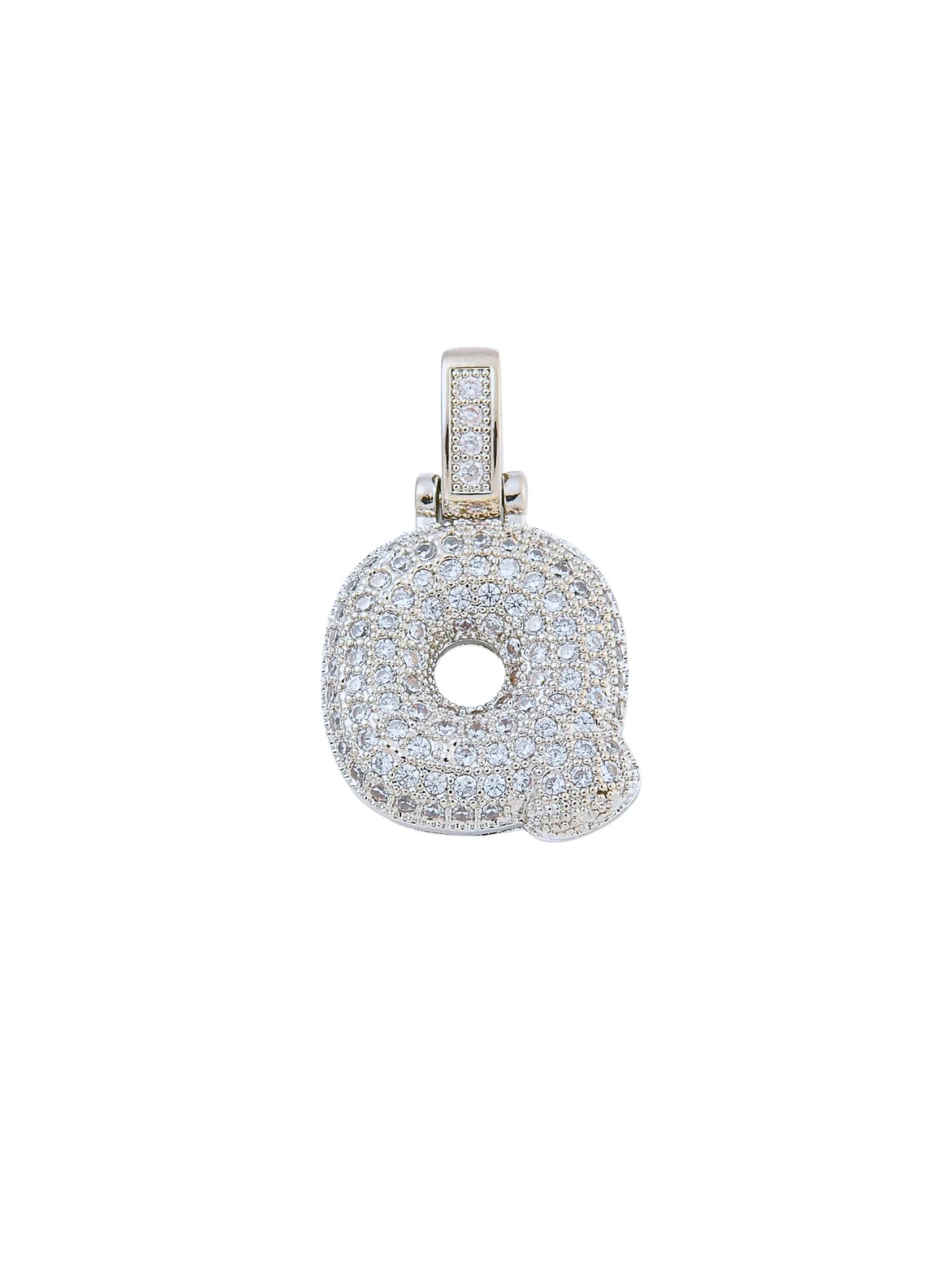 Silver Rhinestone Bubble Initial Letter | Alphabet Charm