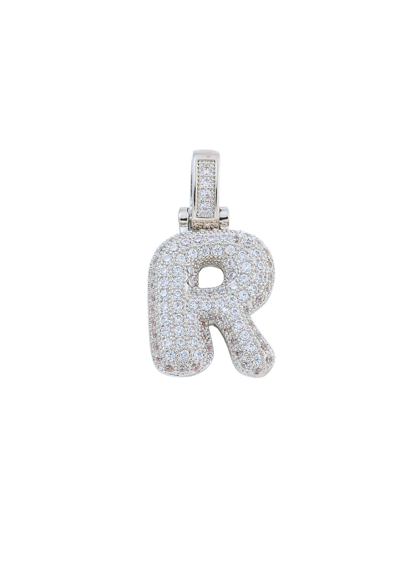 Silver Rhinestone Bubble Initial Letter | Alphabet Charm