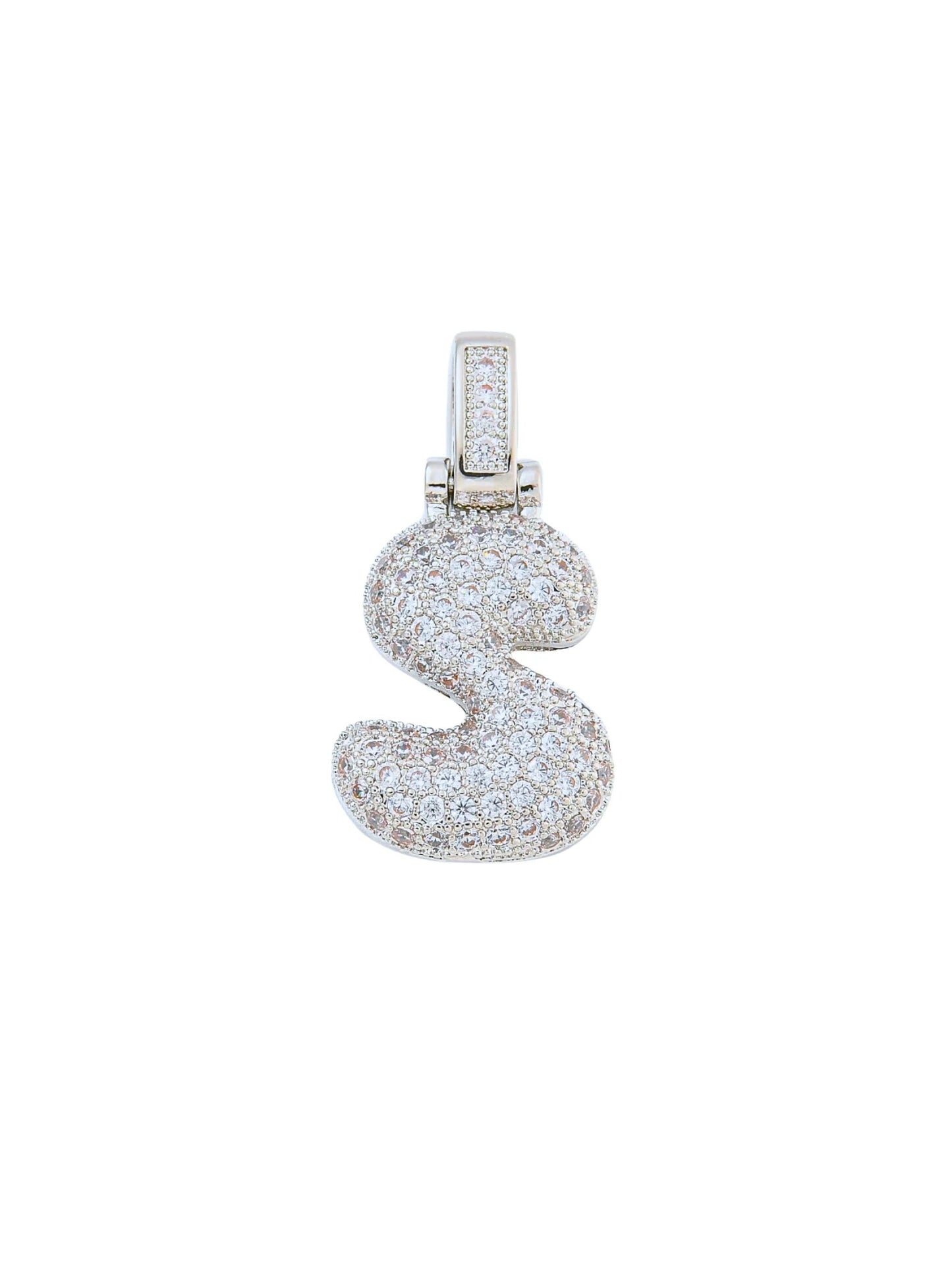 Silver Rhinestone Bubble Initial Letter | Alphabet Charm
