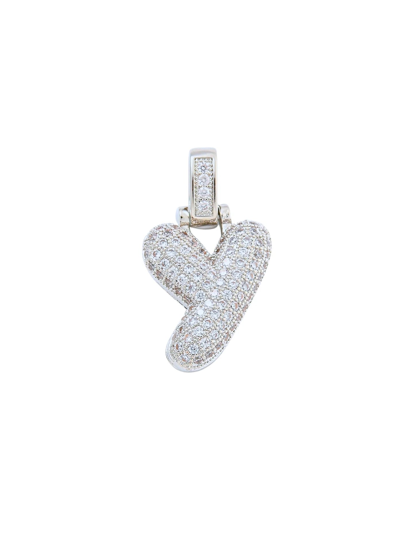 Silver Rhinestone Bubble Initial Letter | Alphabet Charm