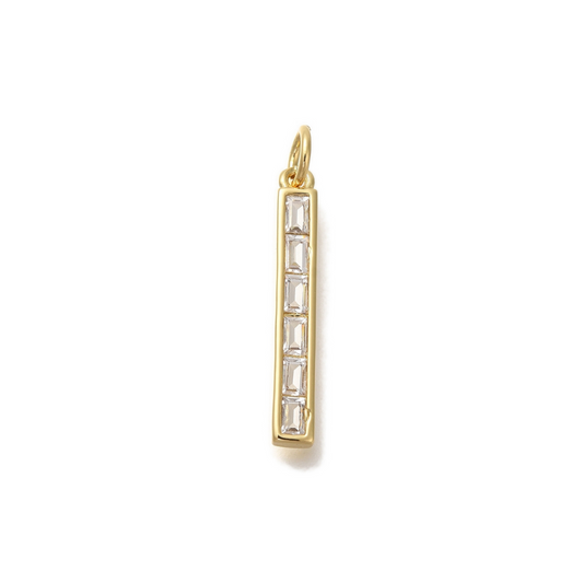 *Gold Crystal Bar Charm