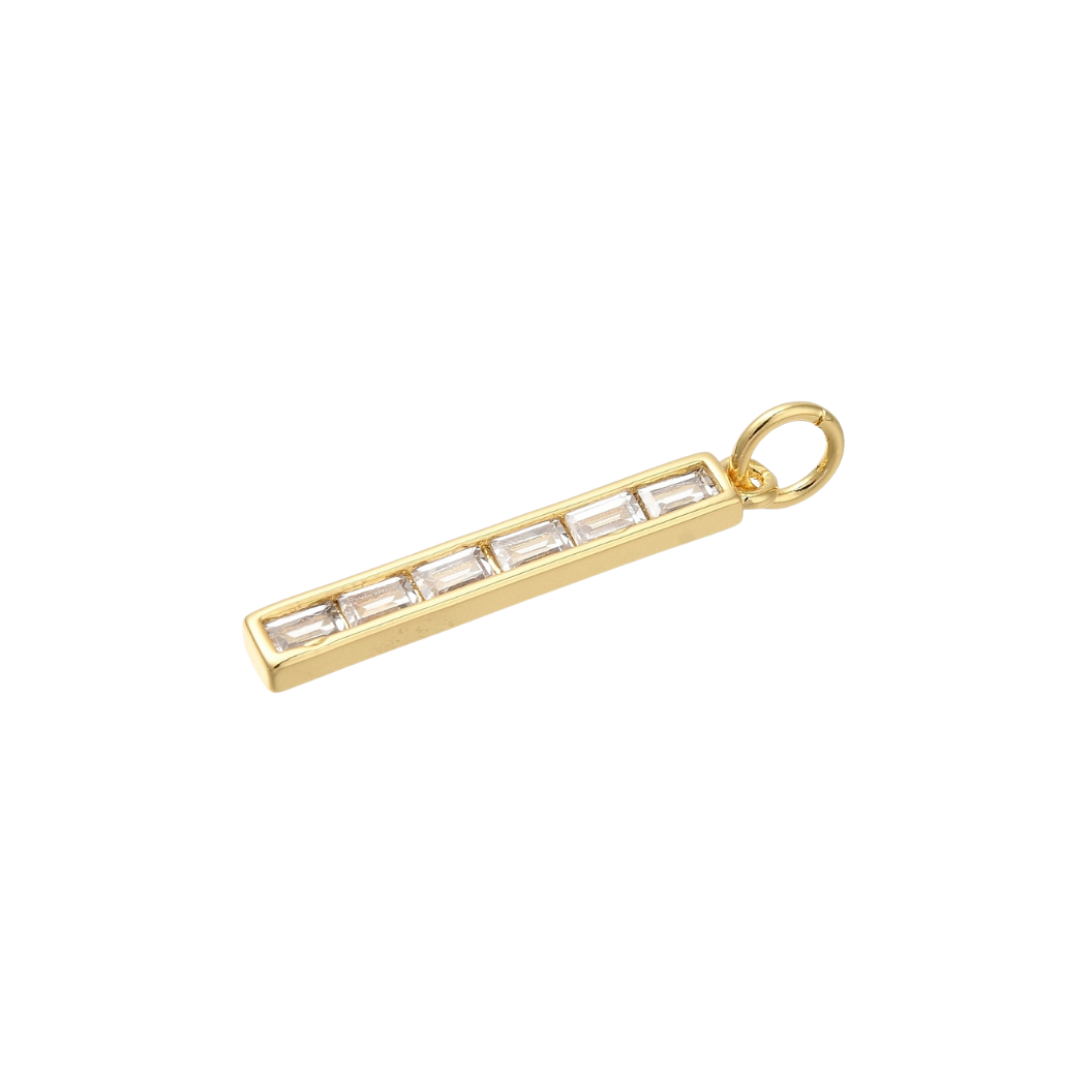 *Gold Crystal Bar Charm