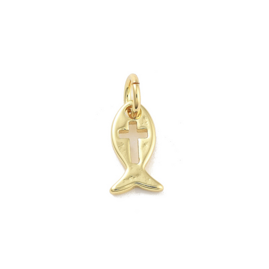 *Gold Jesus Fish Charm