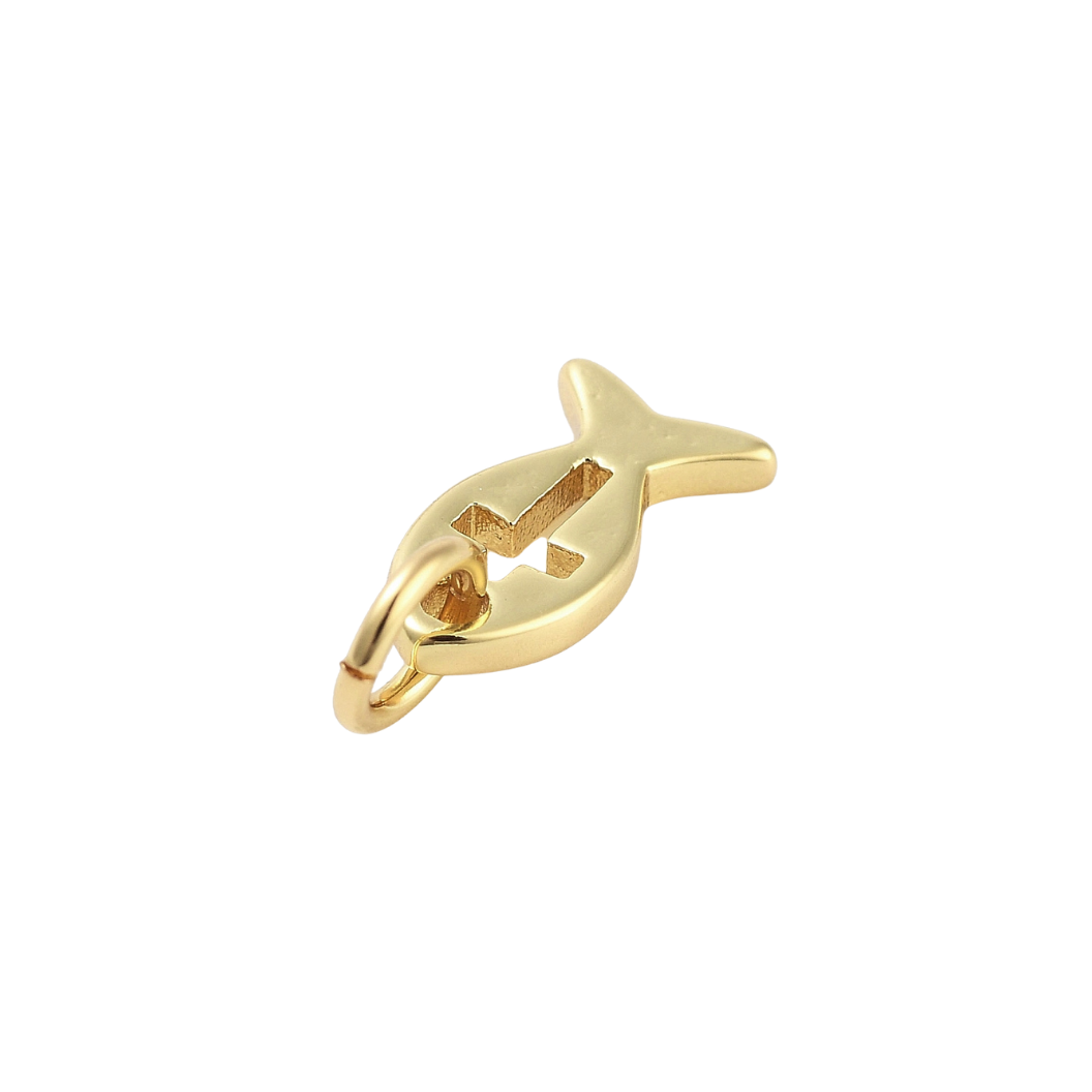 *Gold Jesus Fish Charm