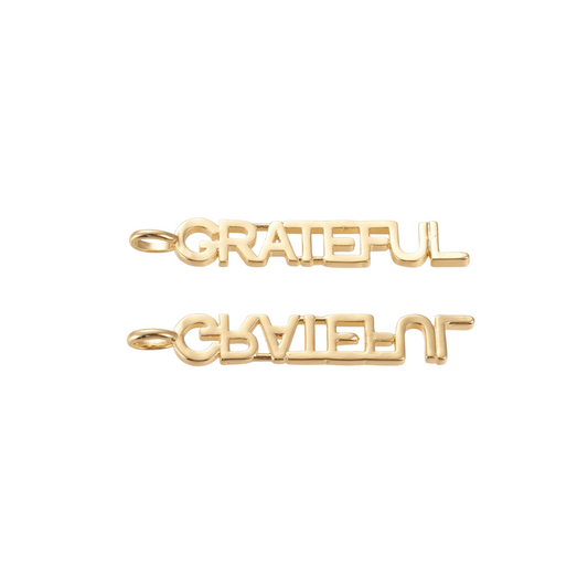 *Gold Grateful Bar Charm