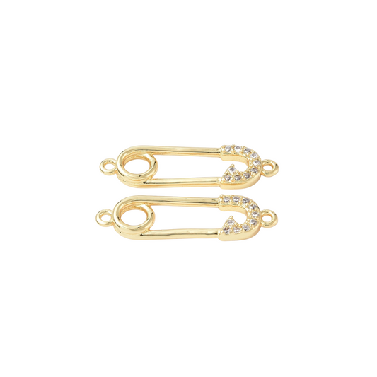 *Gold CZ Mini Paperclip Charm