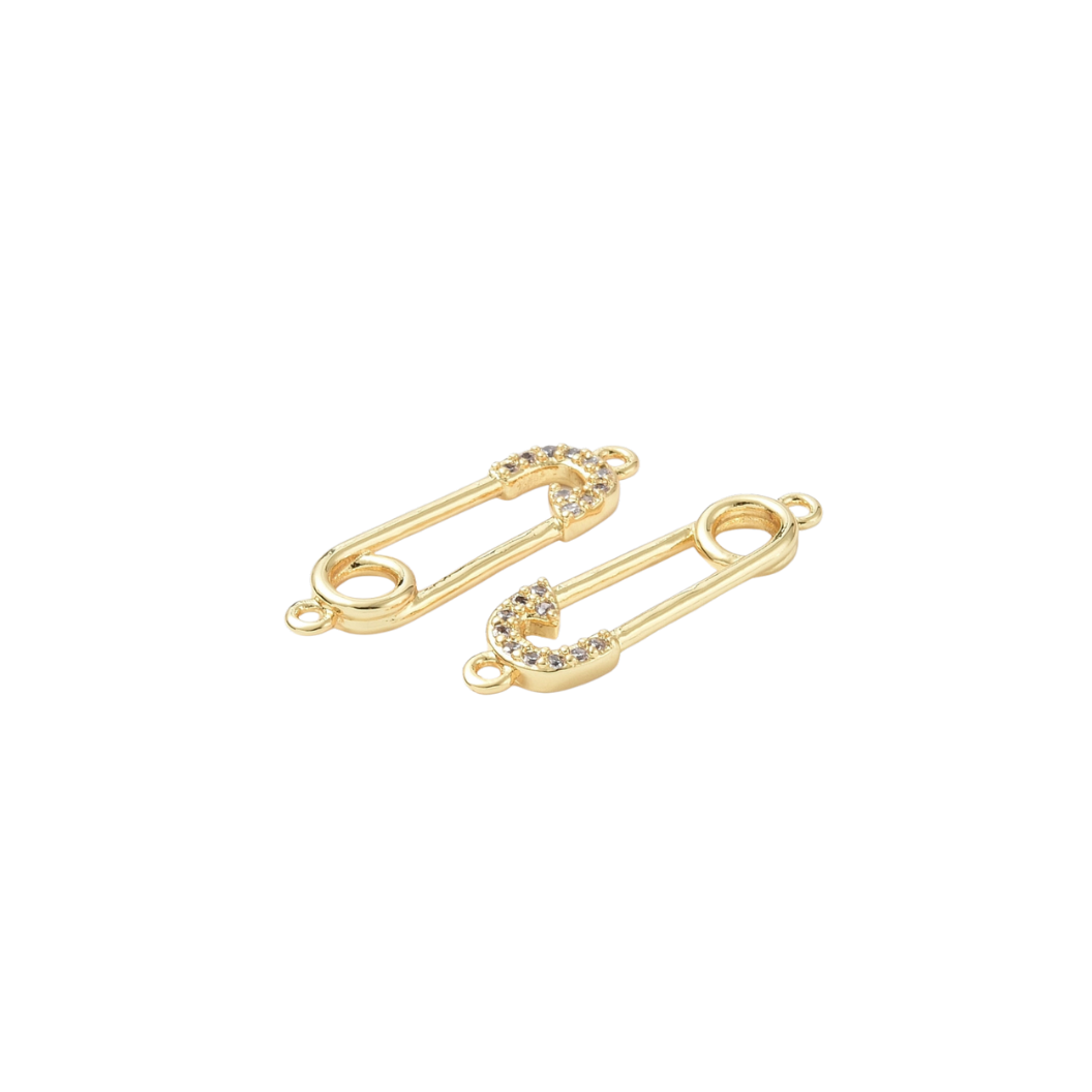 *Gold CZ Mini Paperclip Charm