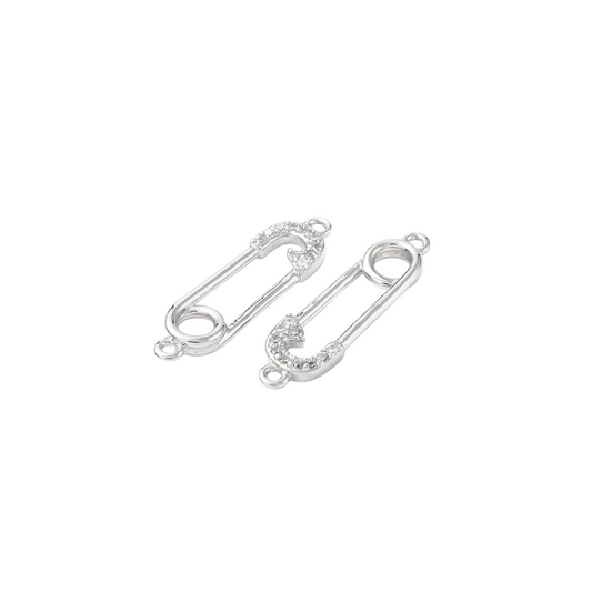 Silver CZ Mini Paperclip