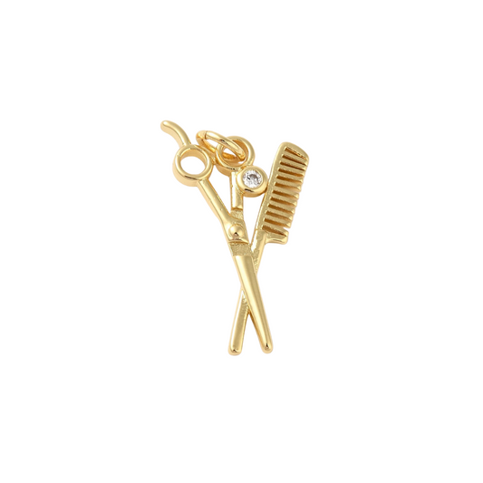 *Gold Scissors & Comb Duo Charm