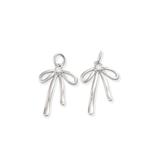 Silver Coquette Bow Charm