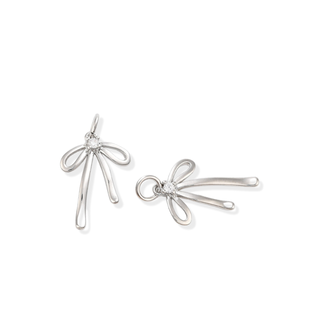 Silver Coquette Bow Charm