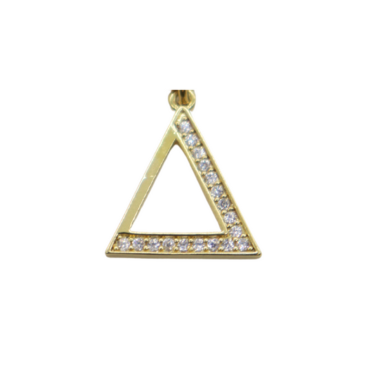 Gold CZ Greek Life "Delta" Charm