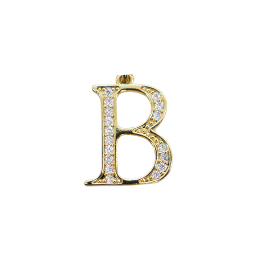 Gold CZ Greek Letter  "Beta" Charm