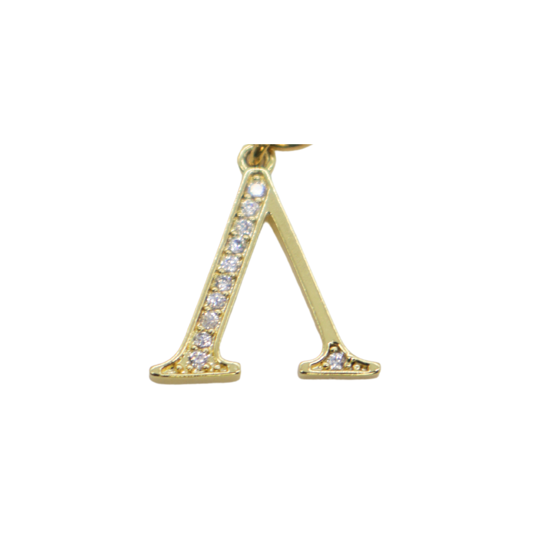 Gold CZ Greek Life "Lambda" Charm