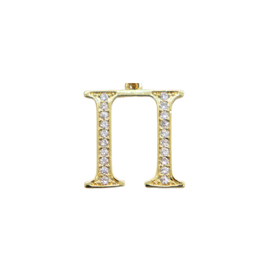 Gold CZ Greek Life "Pi" Charm