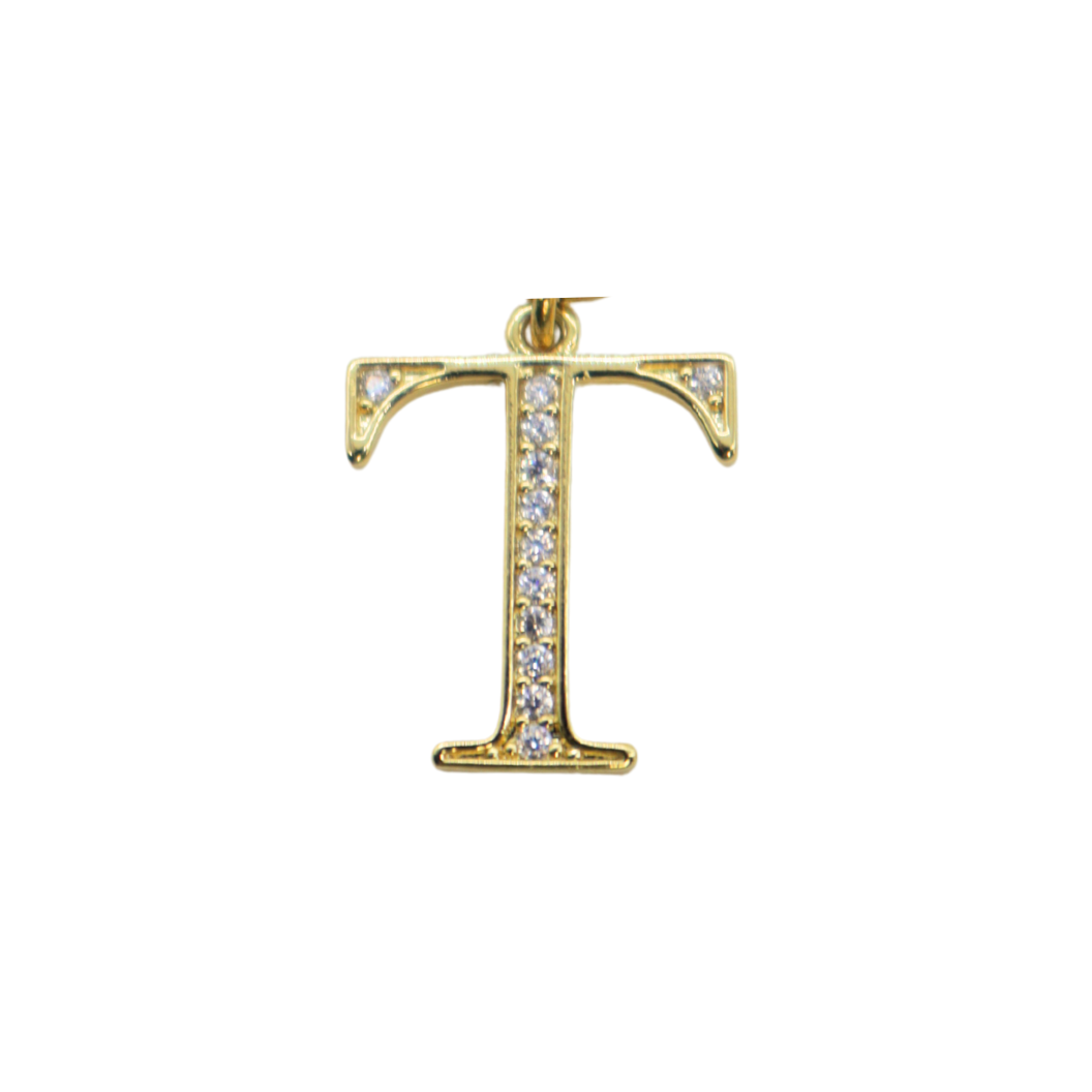 Gold CZ Greek Life "Tau" Charm