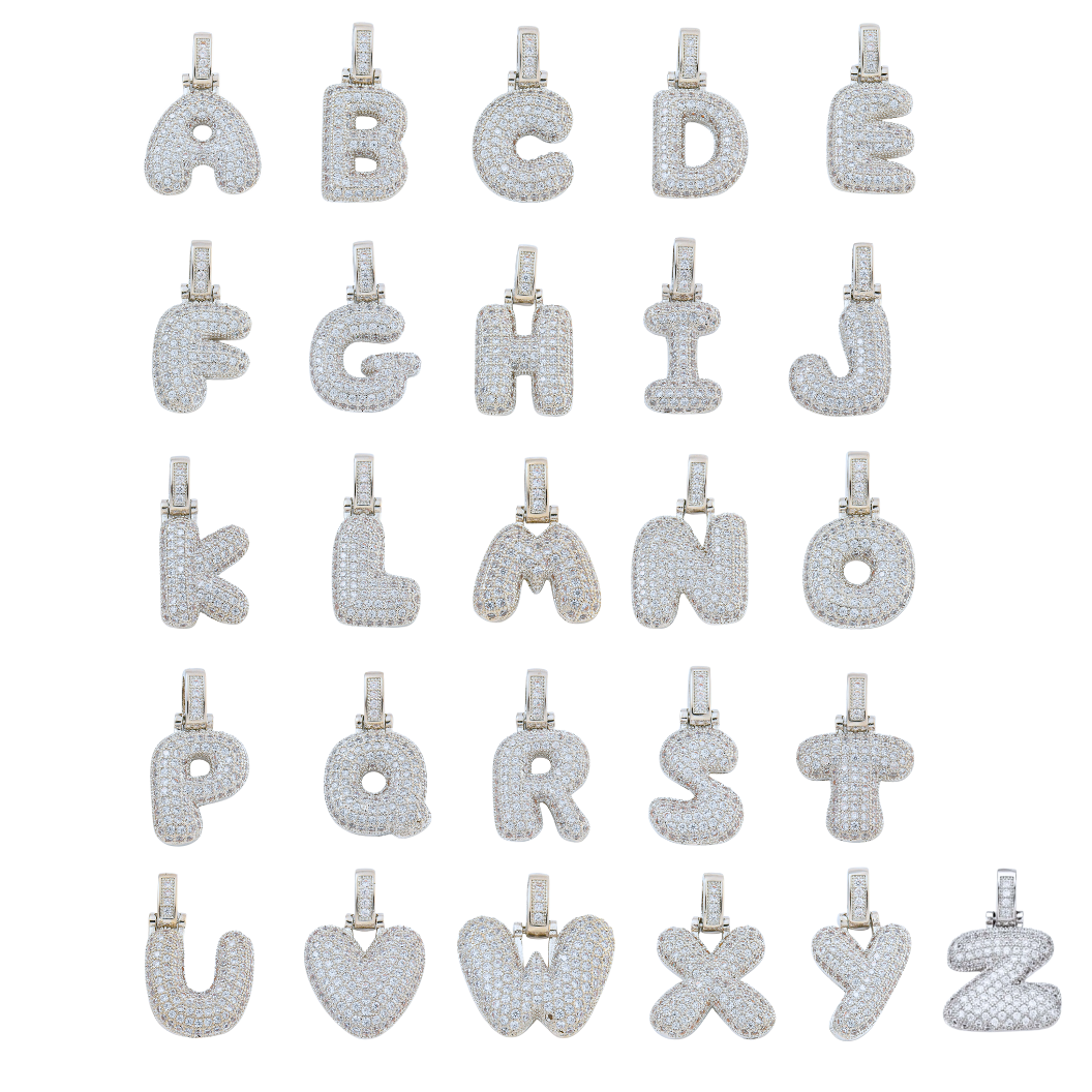 Silver Rhinestone Bubble Letter -Wholesale Alphabet