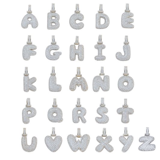 Silver Rhinestone Bubble Letter -Wholesale Alphabet