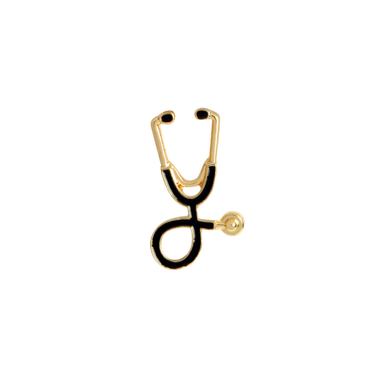 Gold Stethoscope w/black Shoe Charm