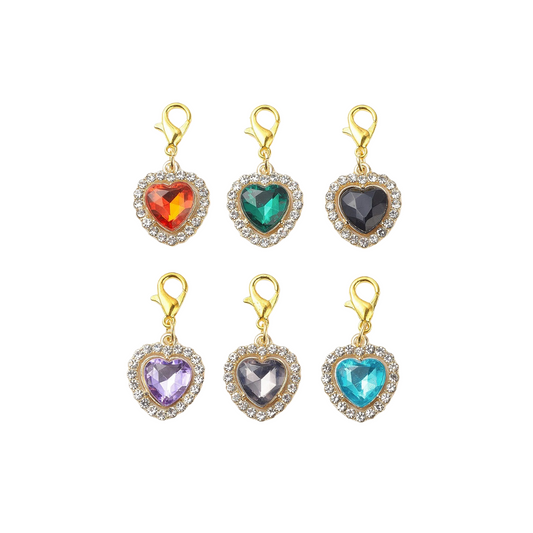 Assorted Cubic Zirconia Heart | Shoe, Purse, & Hat Charm