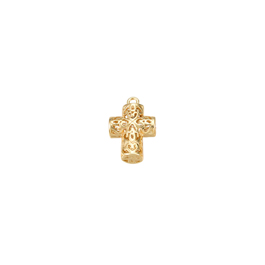 Gold Hollow Cross Charm