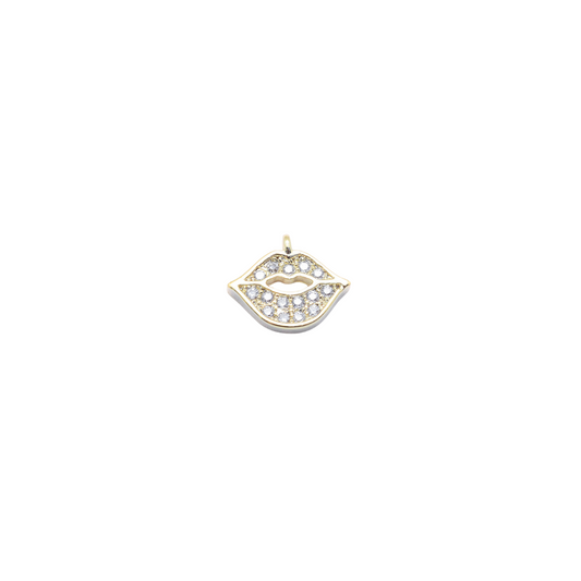 Gold Rhinestone Lip Charm