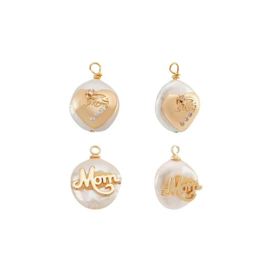 Gold Pearl Mom Charms